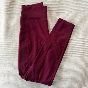 POP Fit Women’s Burgundy High-Rise Athletic Leggings Size Small